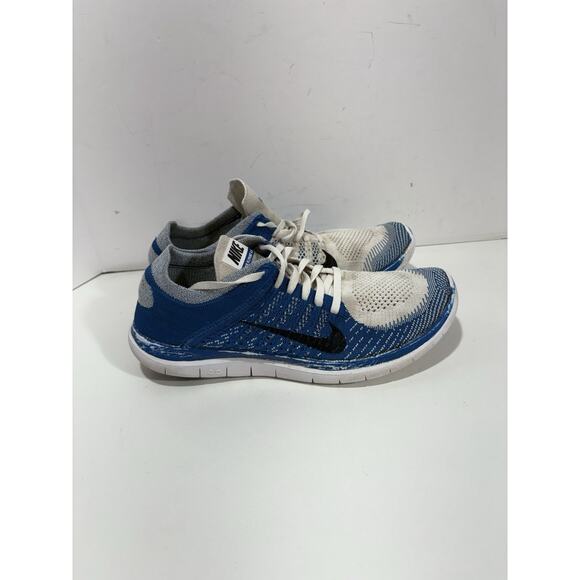Nike Free 4.0 Flyknit Running Shoes - 631053-104 - Military Blue / White - Sz 10
